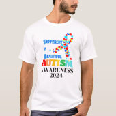 Autisme Awareness Difference is Beauful T-shirt (Voorkant)