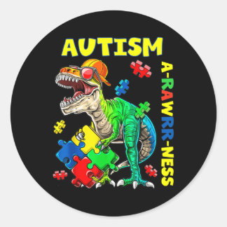 Autisme Awareness Dino Autistic Toddler Boys Cute Ronde Sticker