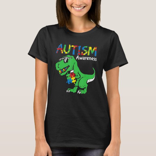 Autisme Awareness Dino Autistic Toddler Boys Cute  T-shirt (Voorkant)
