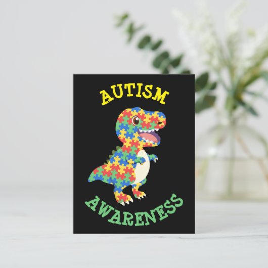 Autisme Awareness Dinosaurs Briefkaart (Staand voorkant)