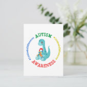 Autisme Awareness Dinosaurs Briefkaart (Staand voorkant)