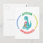 Autisme Awareness Dinosaurs Briefkaart (Voorkant / Achterkant)