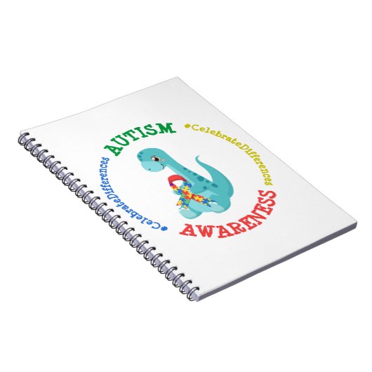 Autisme Awareness Dinosaurs Notitieboek (Rechterzijde)
