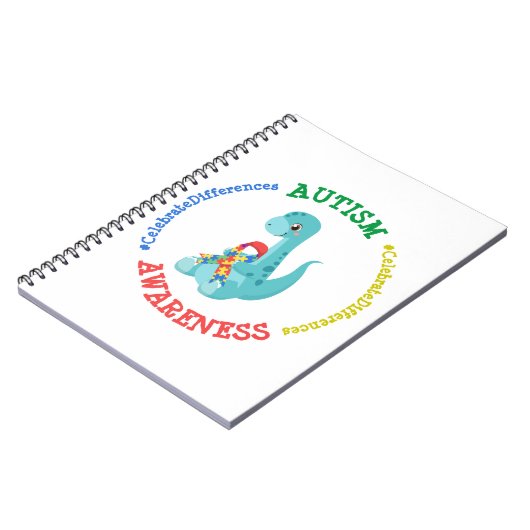Autisme Awareness Dinosaurs Notitieboek (Linkerzijde)