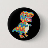 Autisme Awareness Dinosaurs Ronde Button 5,7 Cm (Voorkant)