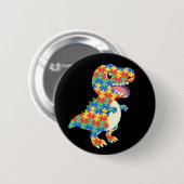 Autisme Awareness Dinosaurs Ronde Button 5,7 Cm (Voorkant /achterkant)