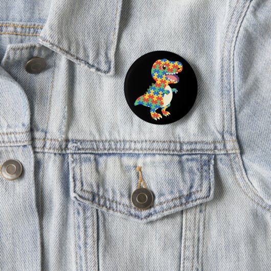 Autisme Awareness Dinosaurs Ronde Button 5,7 Cm (In situ)