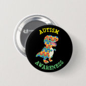 Autisme Awareness Dinosaurs Ronde Button 5,7 Cm (Voorkant /achterkant)