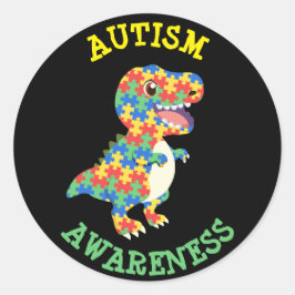Autisme Awareness Dinosaurs Ronde Sticker