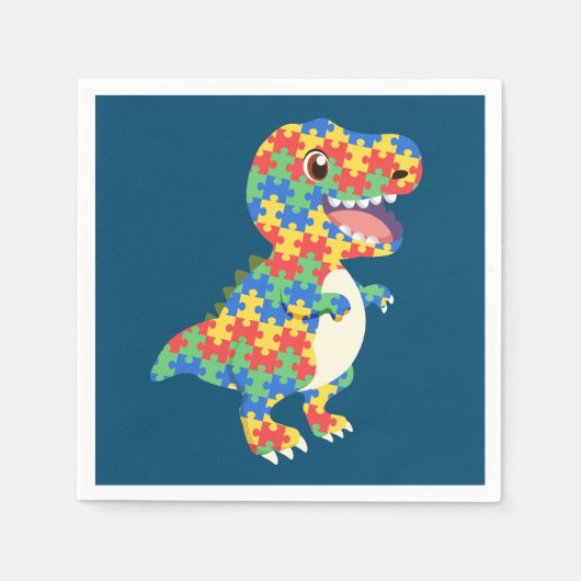 Autisme Awareness Dinosaurs Servet (Voorkant)