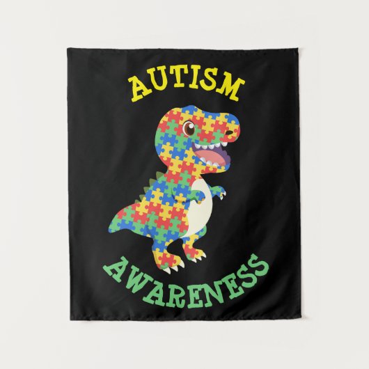 Autisme Awareness Dinosaurs Wandkleed (Voorkant)