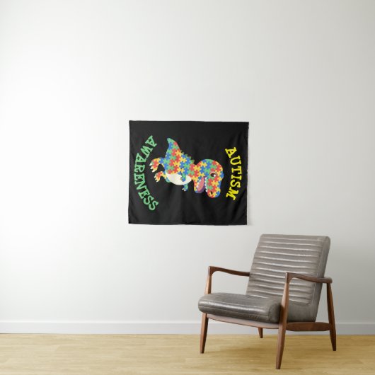Autisme Awareness Dinosaurs Wandkleed (In Situ (horizontaal))