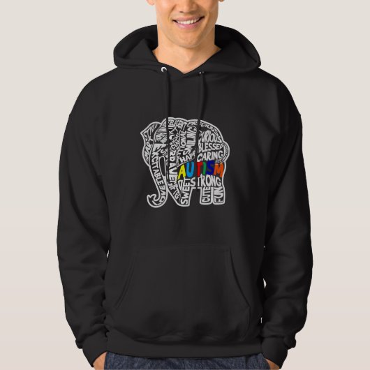 Autisme Awareness Elephant Hoodie (Voorkant)