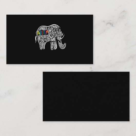 Autisme Awareness Elephant Visitekaartje (Voorkant / Achterkant)