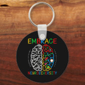 Autisme Awareness Embrace Neurodiversity ADHD Auti Sleutelhanger (Voorkant)