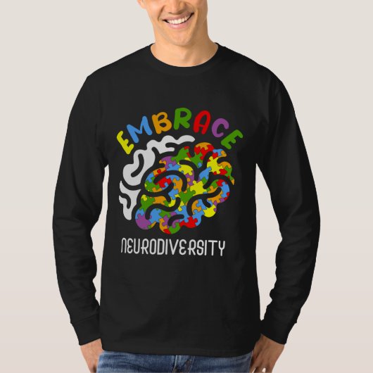 Autisme Awareness Embrace Neurodiversity Autisme B T-shirt (Voorkant)