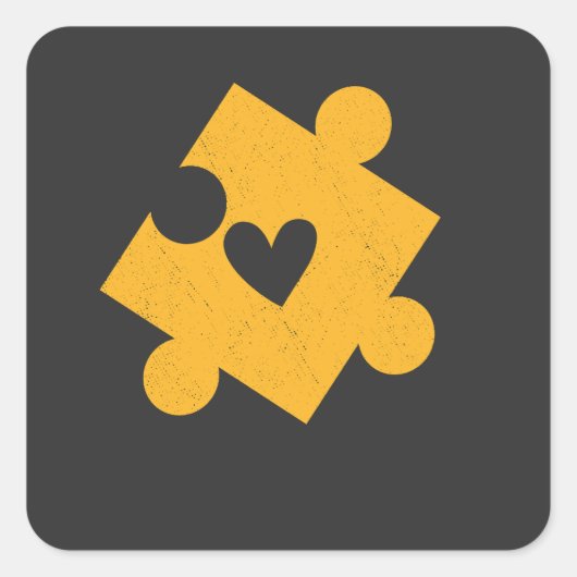 Autisme Awareness geel Puzzel Stuk Pocket Vierkante Sticker (Voorkant)