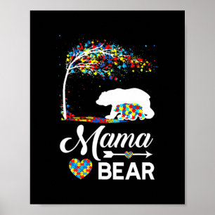 Autisme Awareness Gift Mama Beer Support Autistic Poster