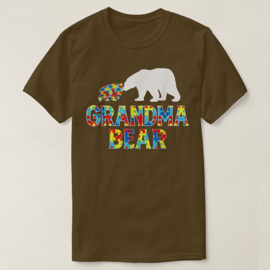 Autisme Awareness Grandma Beer Puzzle Support Auti T-shirt (Design voorkant)