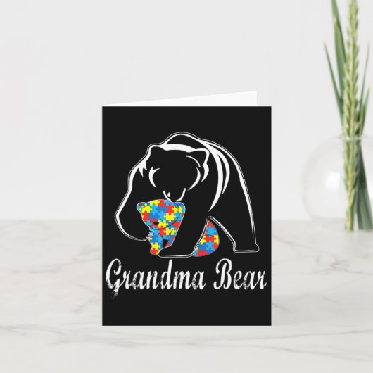 Autisme Awareness Grandma Beer Support Autistic Ad Kaart (Voorkant)