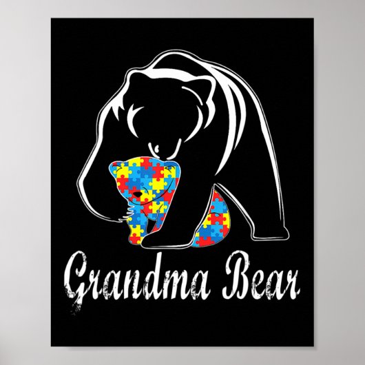 Autisme Awareness Grandma Beer Support Autistic Ad Poster
