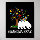 Autisme Awareness Grandma Beer Support Autistic Poster (Voorkant)