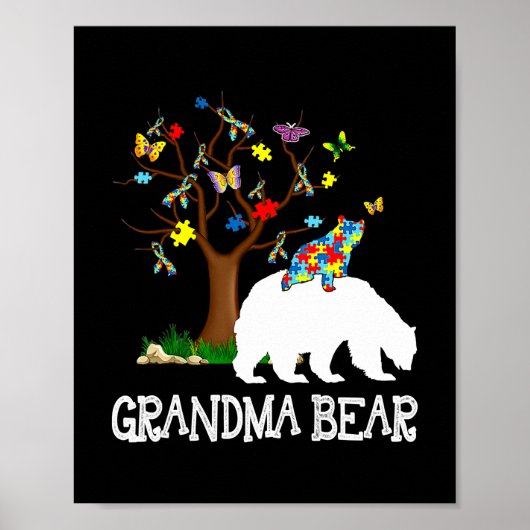 Autisme Awareness Grandma Beer Support Autistic Poster (Voorkant)
