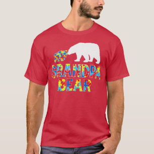 Autisme Awareness Grandpa Beer Support Autistic Pr T-shirt