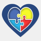 Autisme Awareness hart Hart Sticker (Voorkant)