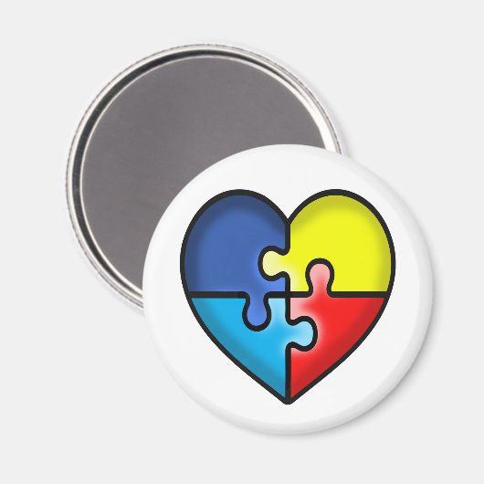 Autisme Awareness hart Magneet (Voorkant / Achterkant)