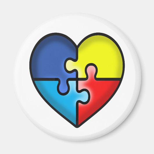Autisme Awareness hart Magneet (Voorkant)