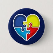 Autisme Awareness hart Ronde Button 5,7 Cm (Voorkant)