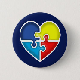 Autisme Awareness hart Ronde Button 5,7 Cm