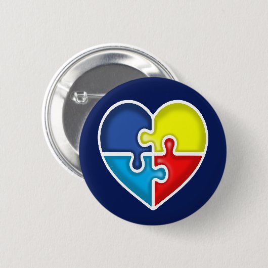 Autisme Awareness hart Ronde Button 5,7 Cm (Voorkant /achterkant)
