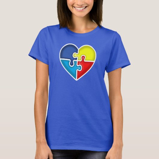 Autisme Awareness hart T-shirt (Voorkant)