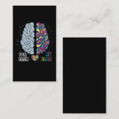 Autisme Awareness Heart Autistic Colorful Brain Visitekaartje (Voorkant / Achterkant)