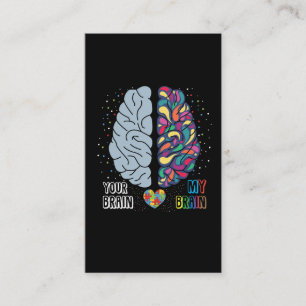 Autisme Awareness Heart Autistic Colorful Brain Visitekaartje