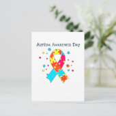 Autisme Awareness Heart Briefkaart (Staand voorkant)