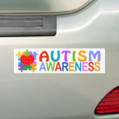 Autisme Awareness Heart Bumpersticker (Op auto)