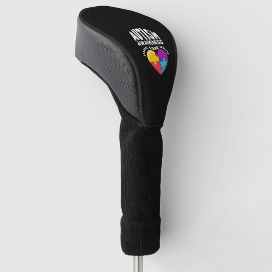 Autisme Awareness Heart Golfheadcover (Schuin)