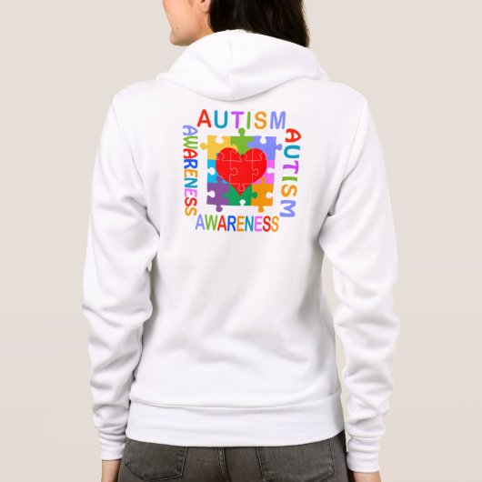 Autisme Awareness Heart Hoodie (Achterkant)
