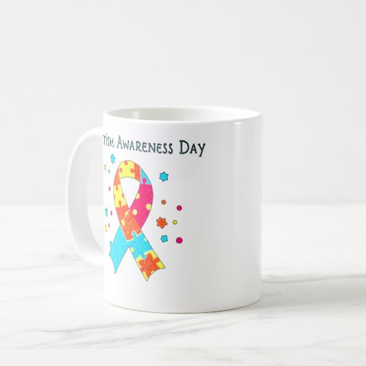 Autisme Awareness Heart Koffiemok (Voorkant links)