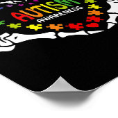 Autisme Awareness Heart Puzzle Piece Skull Poster (Hoek)