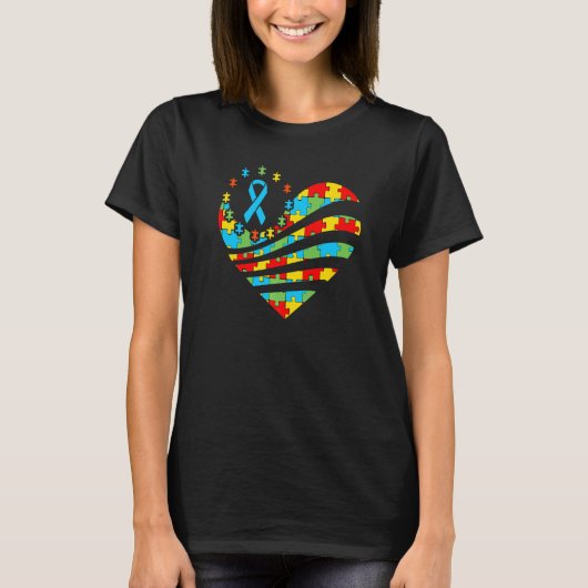 Autisme Awareness Heart Support Autistic Boys Gir T-shirt (Voorkant)