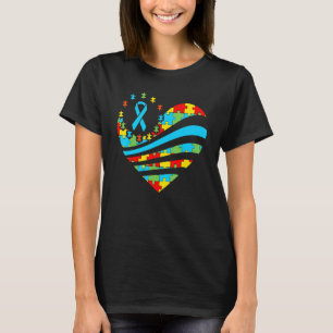 Autisme Awareness Heart Support Autistic Month Ki T-shirt
