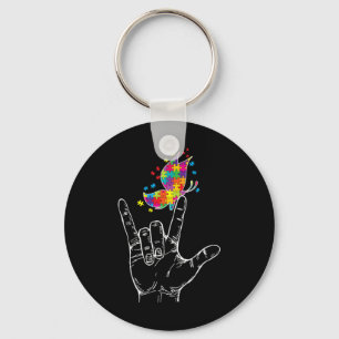 Autisme Awareness I love you ASL Hand Sign Languag Sleutelhanger