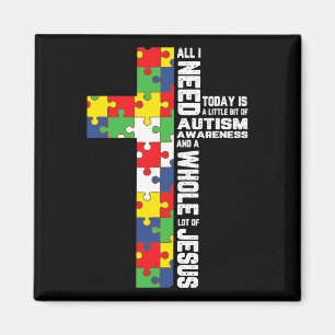 Autisme Awareness Jesus Cross Puzzle Cool Christel Magneet