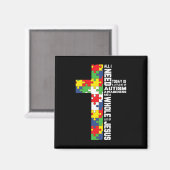 Autisme Awareness Jesus Cross Puzzle Cool Christel Magneet (Voorkant / Achterkant)