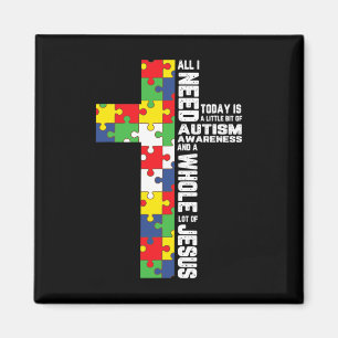 Autisme Awareness Jesus Cross Puzzle Cool Christel Magneet