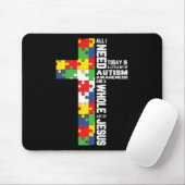 Autisme Awareness Jesus Cross Puzzle Cool Christel Muismat (Met muis)
